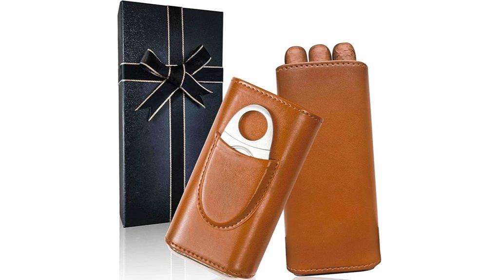 leather cigar case set
