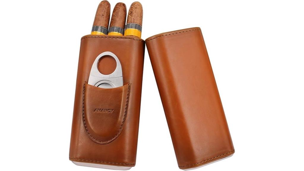 leather cigar case with cutter
