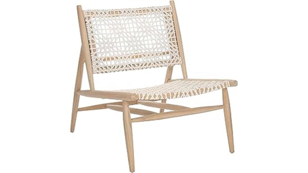 light natural leather woven accent