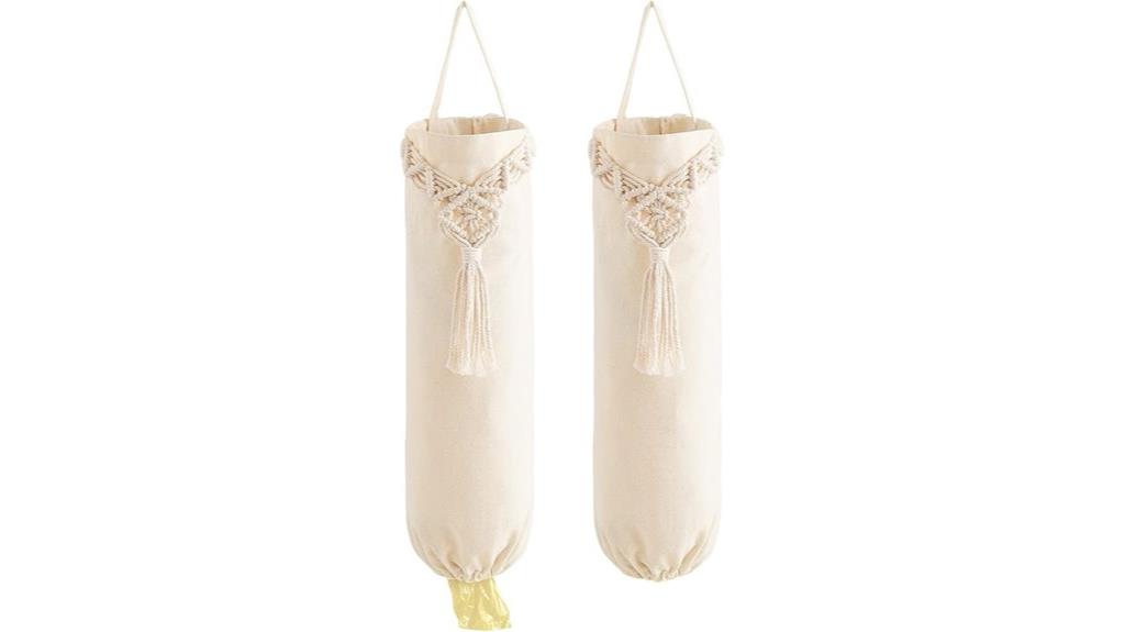 macrame plastic bag organizer