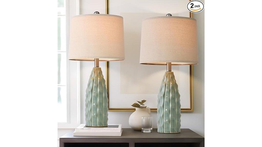 matching ceramic lamp pair