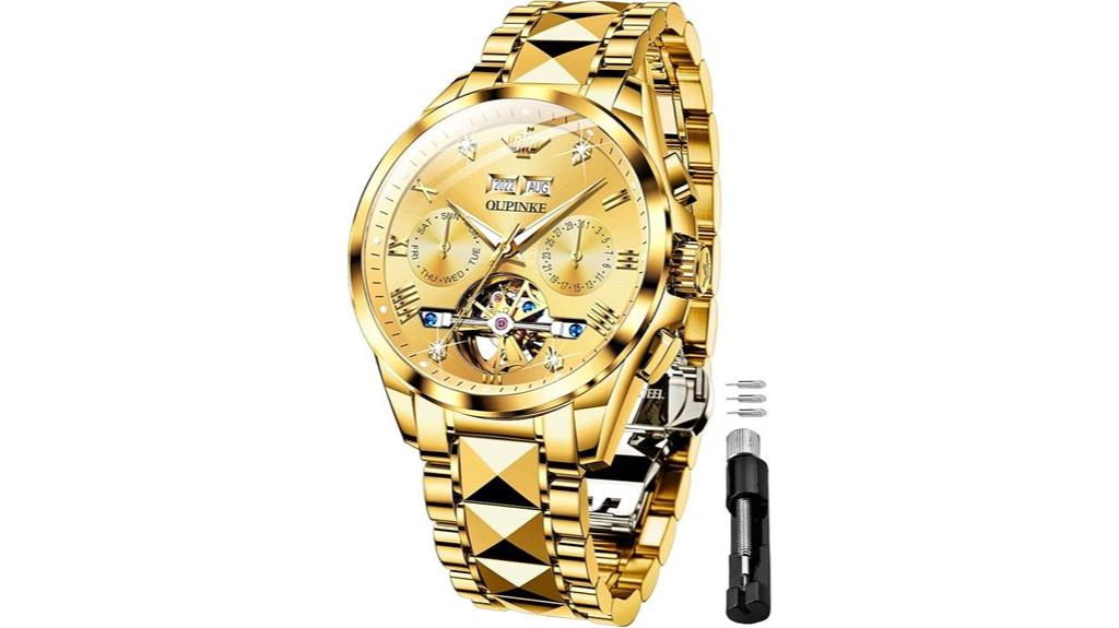 men s skeleton mechanical watch