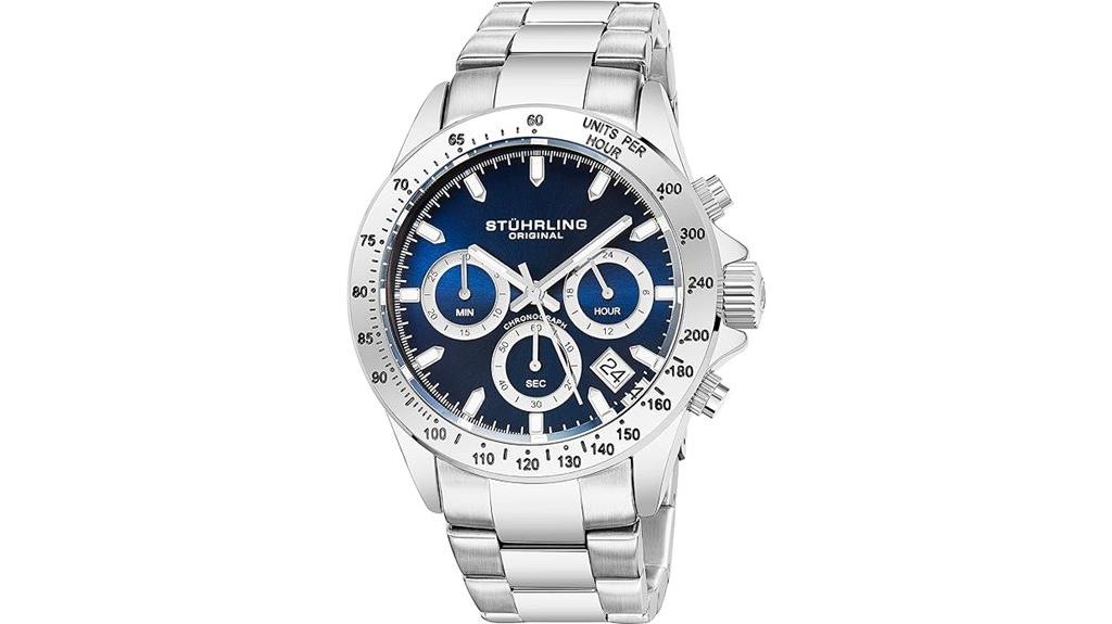 men s stainless chronograph watch