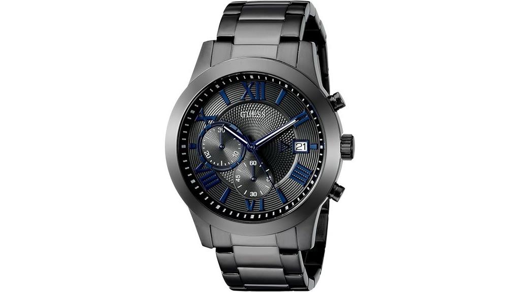 mens gunmetal chronograph watch