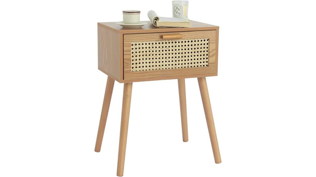 mid century nightstand with drawer