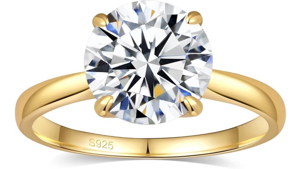 moissanite sterling silver gold
