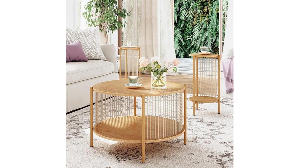 natural fiber rope coffee table