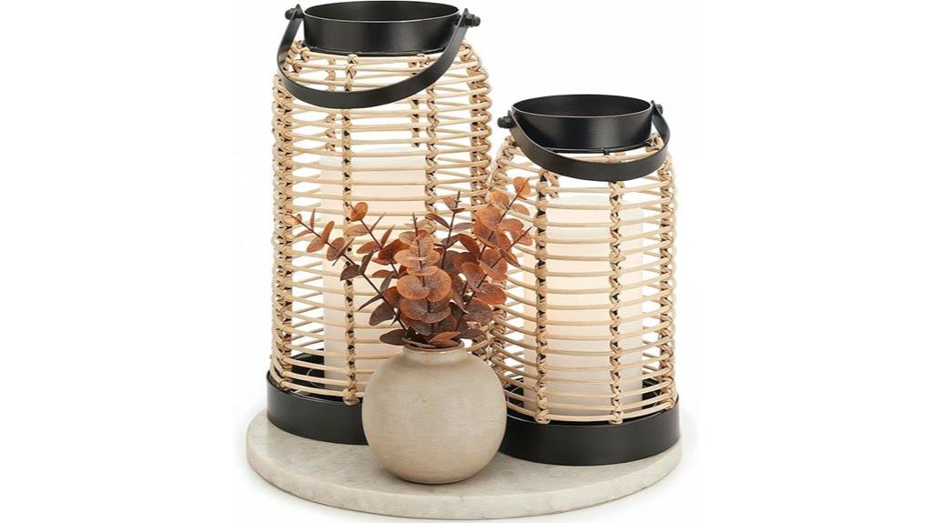 natural rattan lantern decor