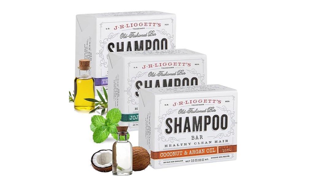 natural shampoo bar trio