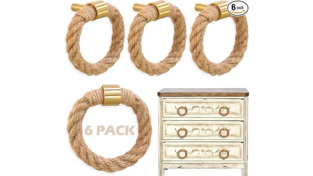 nautical jute rope knobs