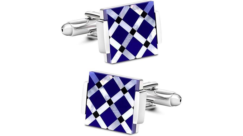 onyx stripe business cufflinks
