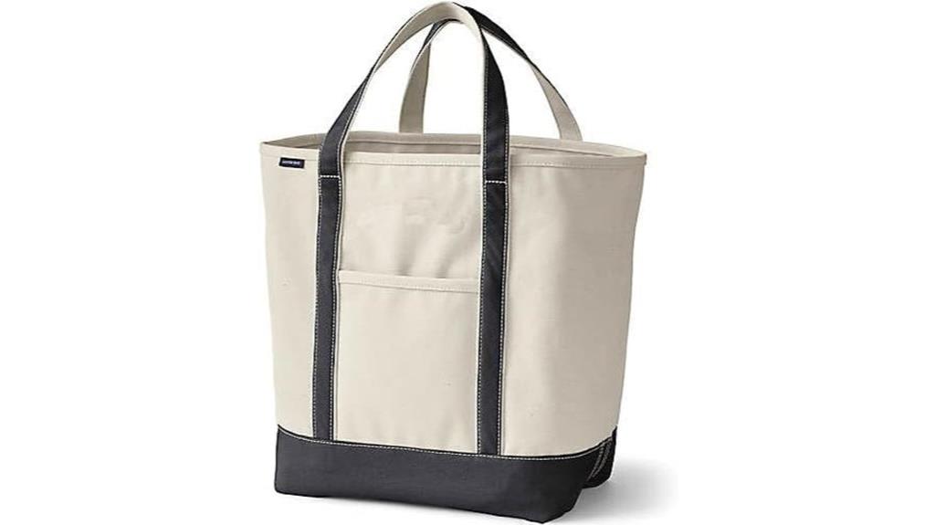 open canvas tote bag