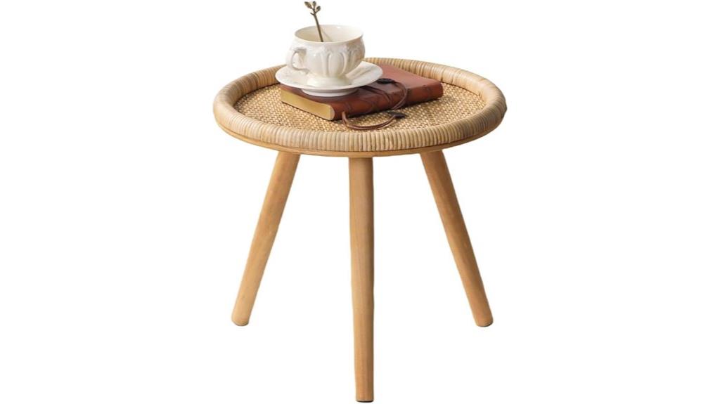 rattan circular boho table
