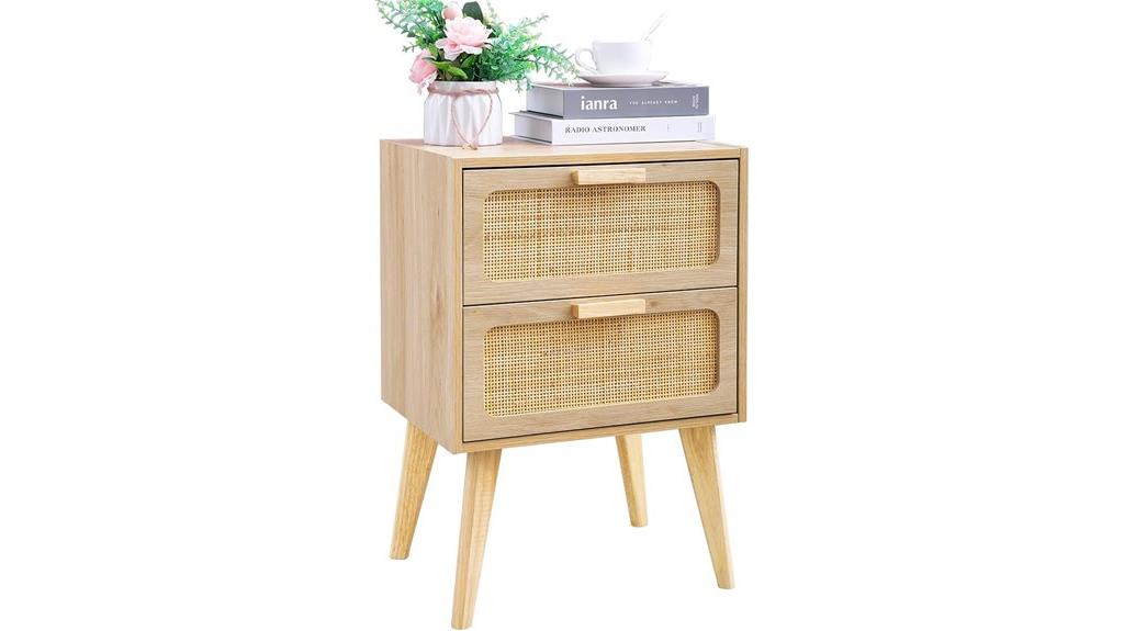 rattan drawer nightstand design
