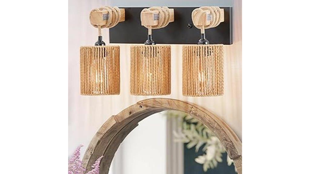 rattan woven bathroom light