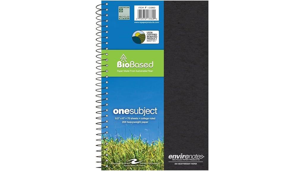 recycled college ruled notebook