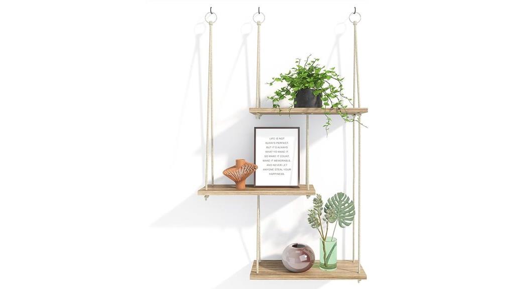 rustic 3 tier wall shelves