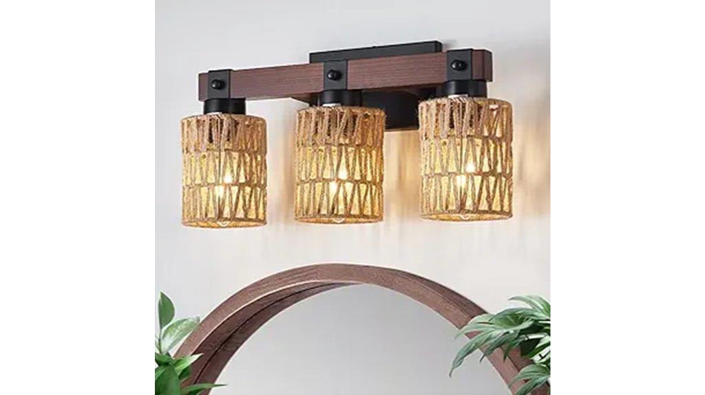 rustic bamboo bathroom sconce