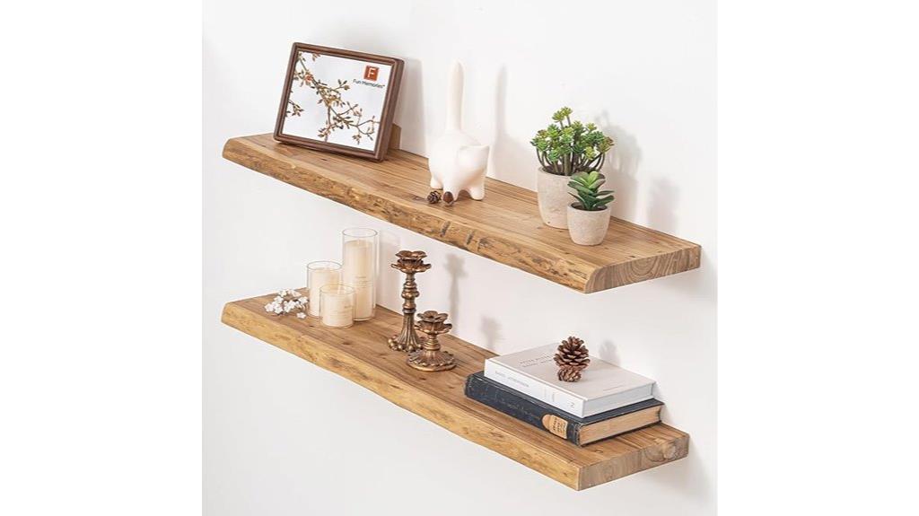 rustic elm wall shelves
