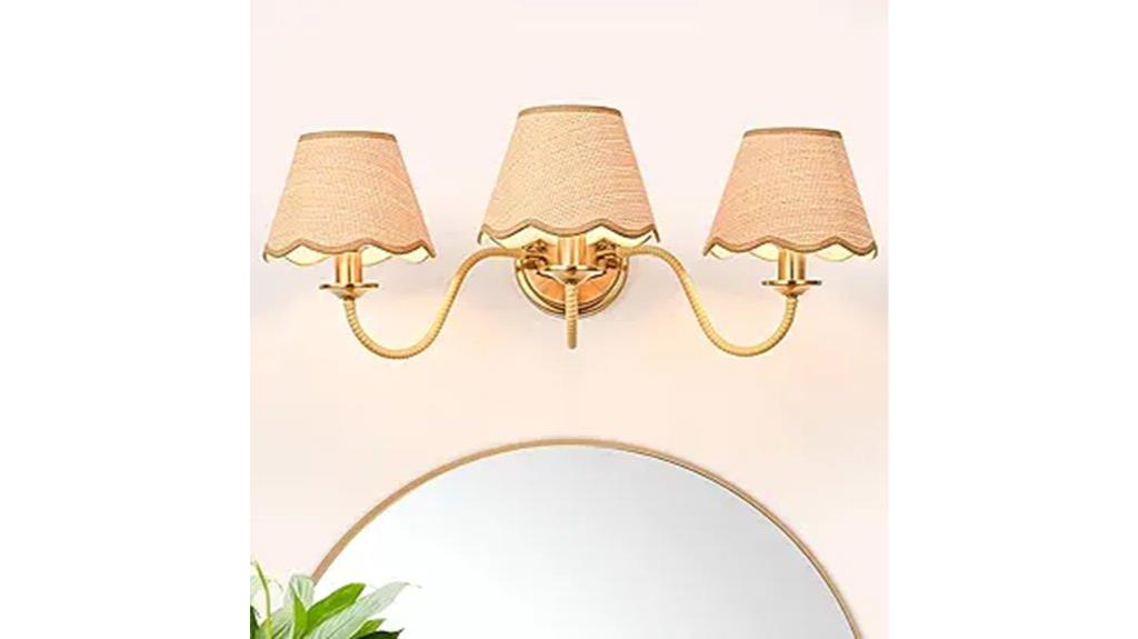 rustic rattan bathroom light