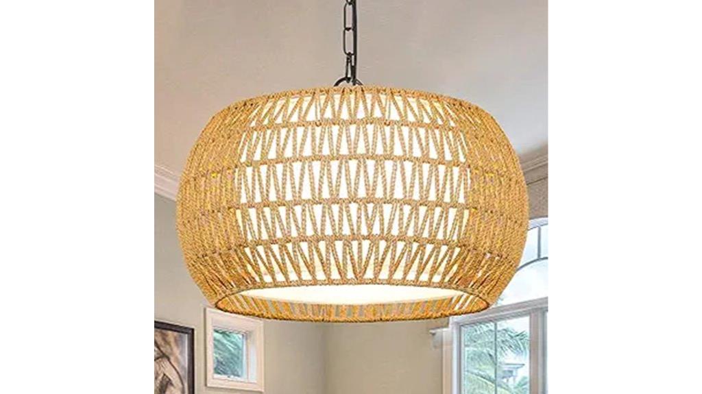 rustic rattan ceiling light