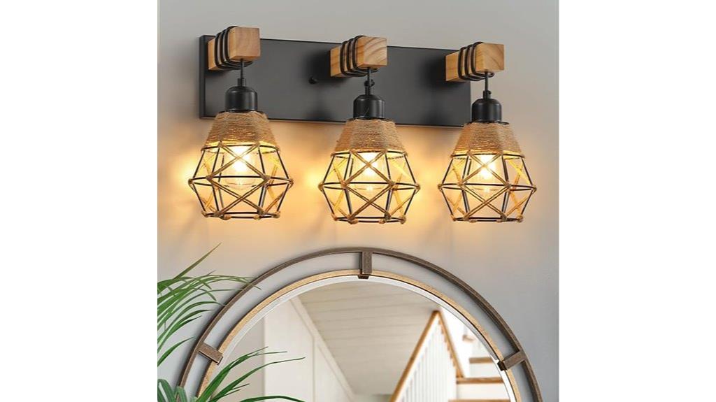 rustic wood boho sconce