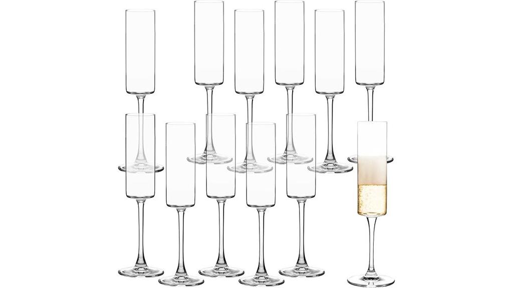 set of 12 champagne flutes