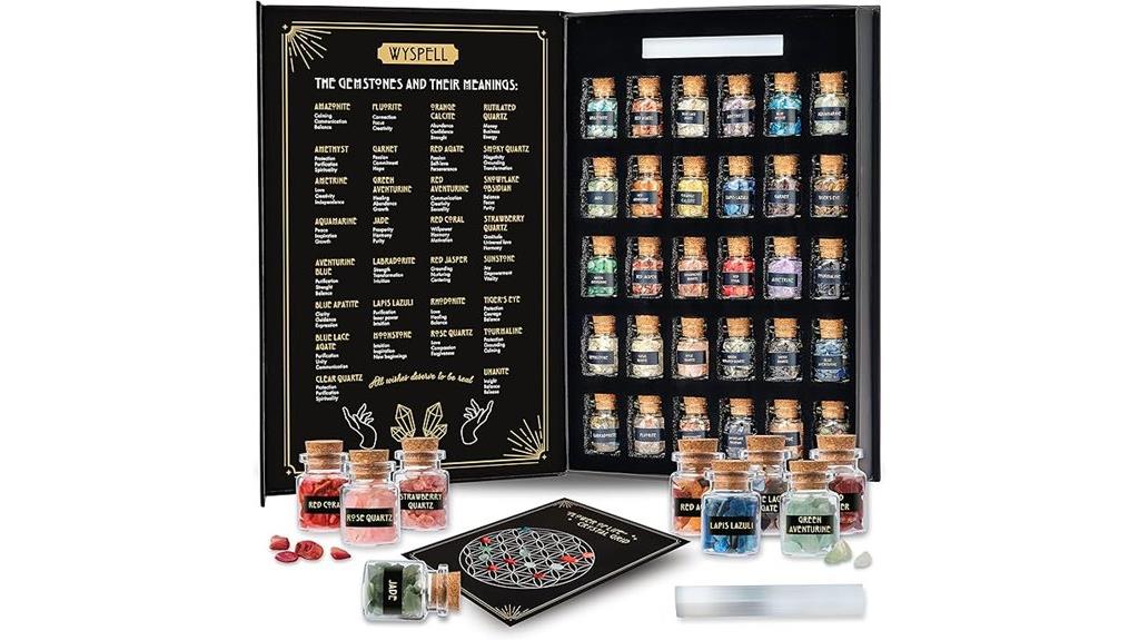 set of 30 healing crystals