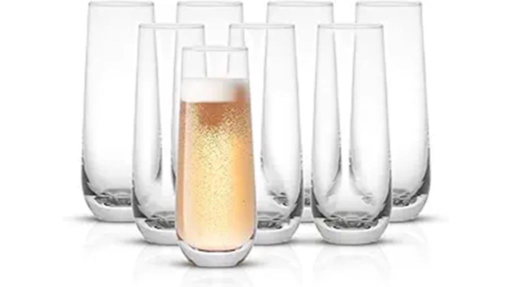set of 8 champagne flutes