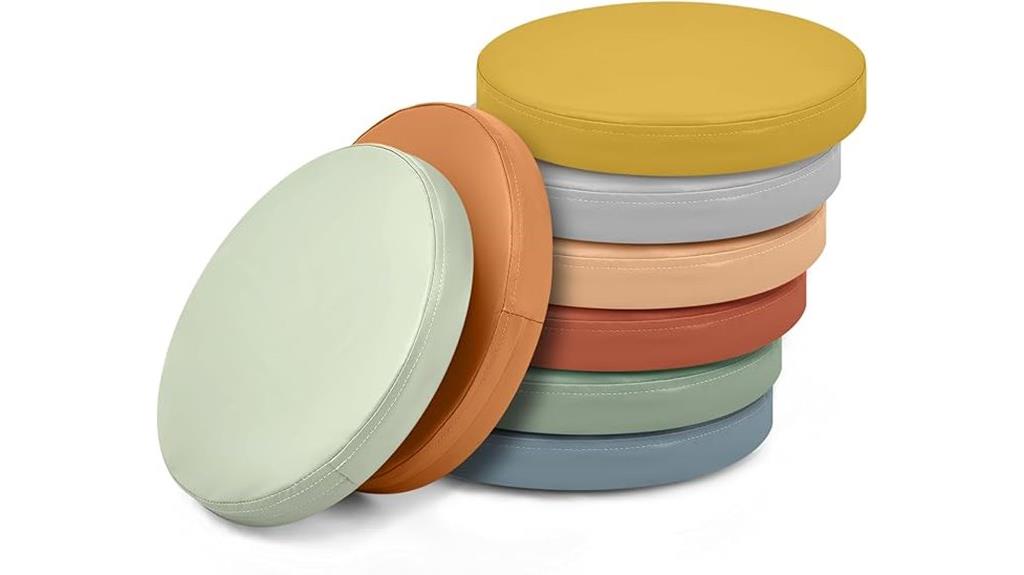 set of 8 colorful cushions