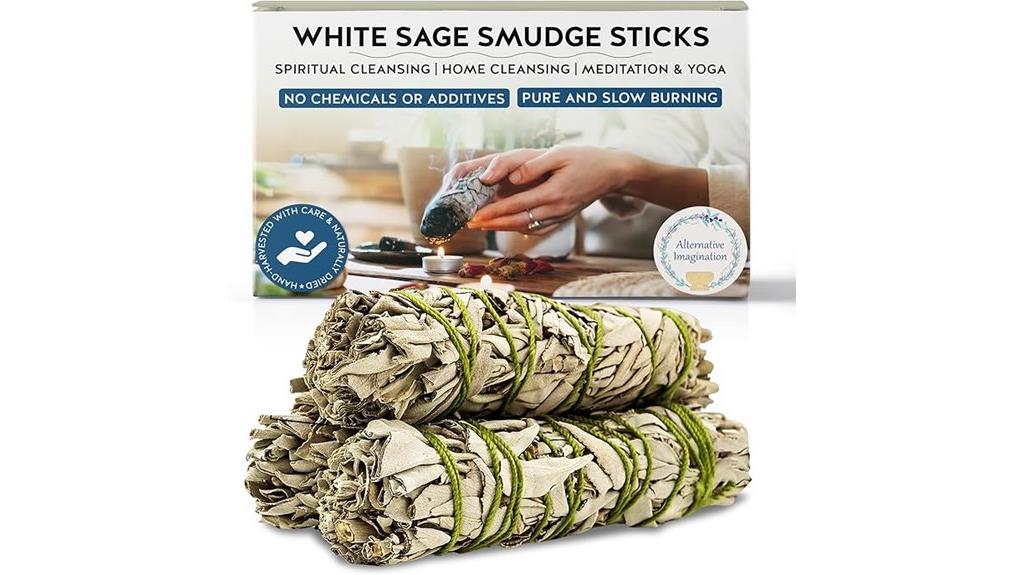 set of three white sage smudge sticks