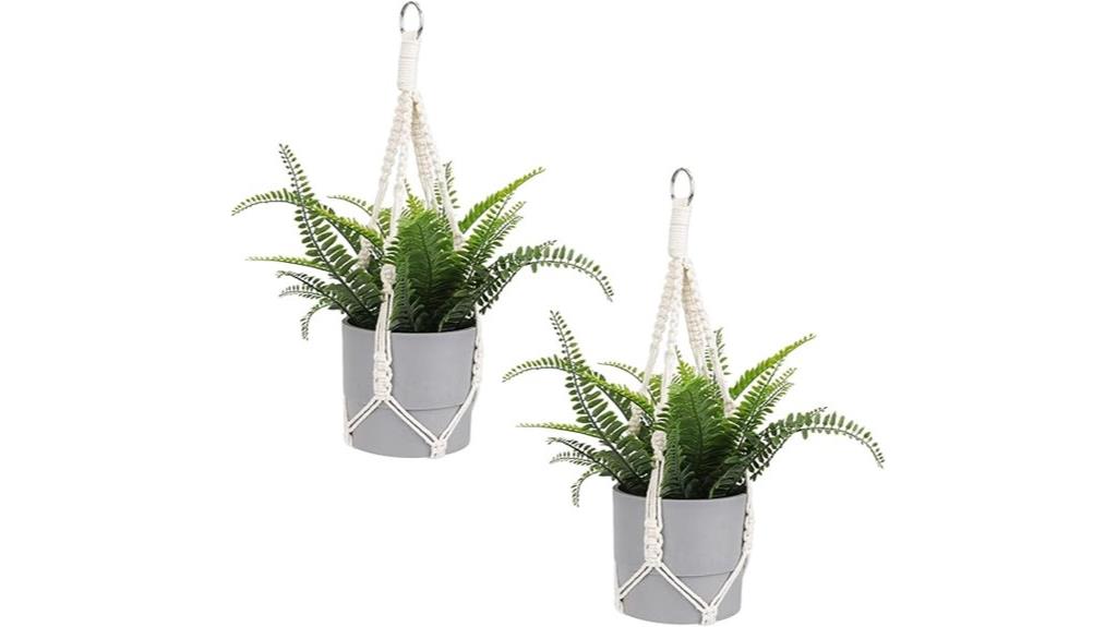 set of two macrame hangers