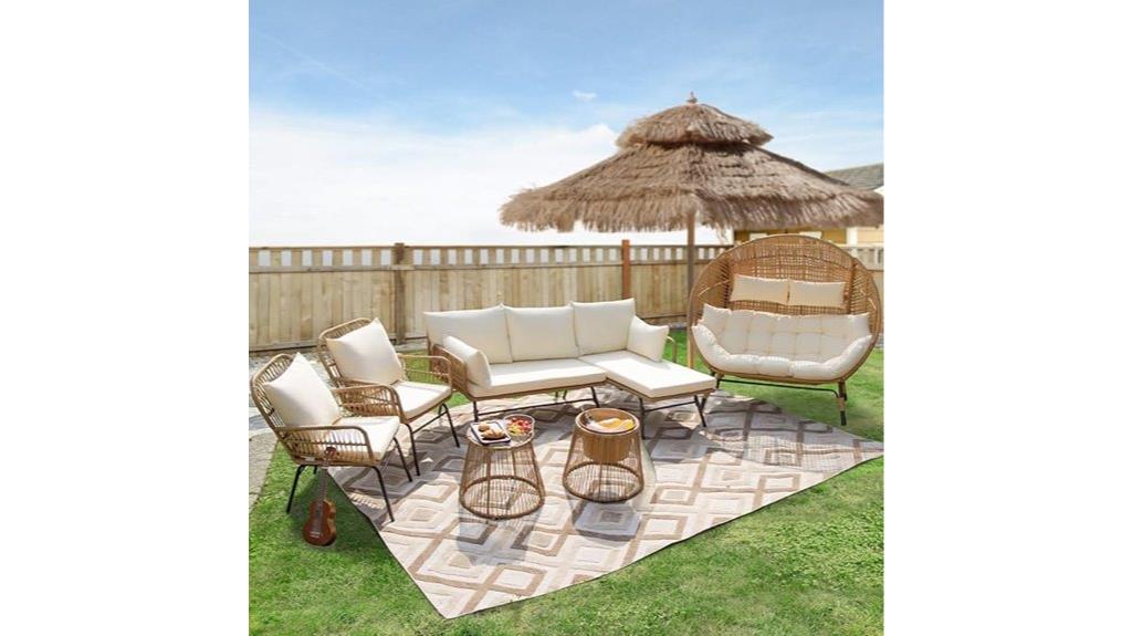 seven piece boho patio set
