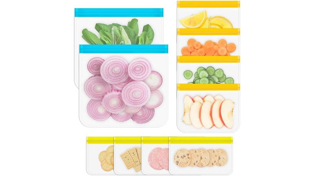 silicone storage bags pack