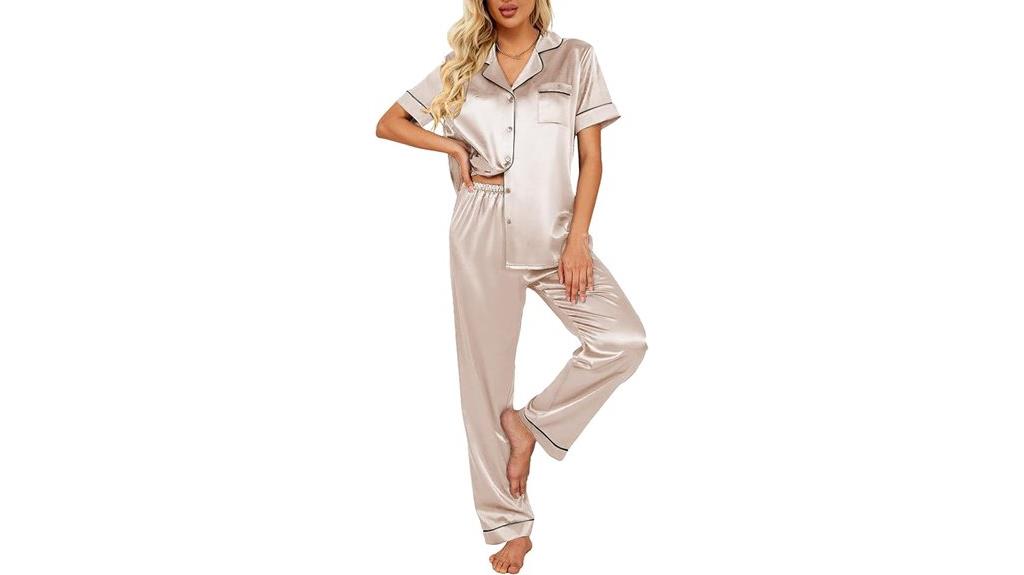 silky satin pajama set