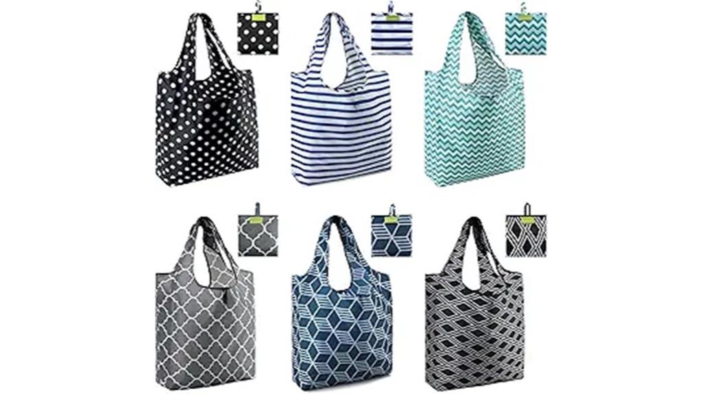 six pack reusable tote bags