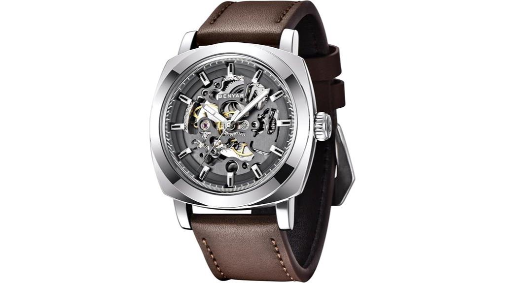 skeleton mechanical men s watch