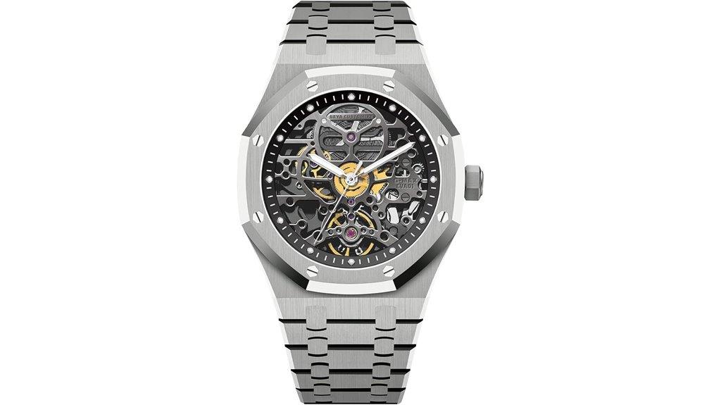 skeleton mechanical waterproof watch