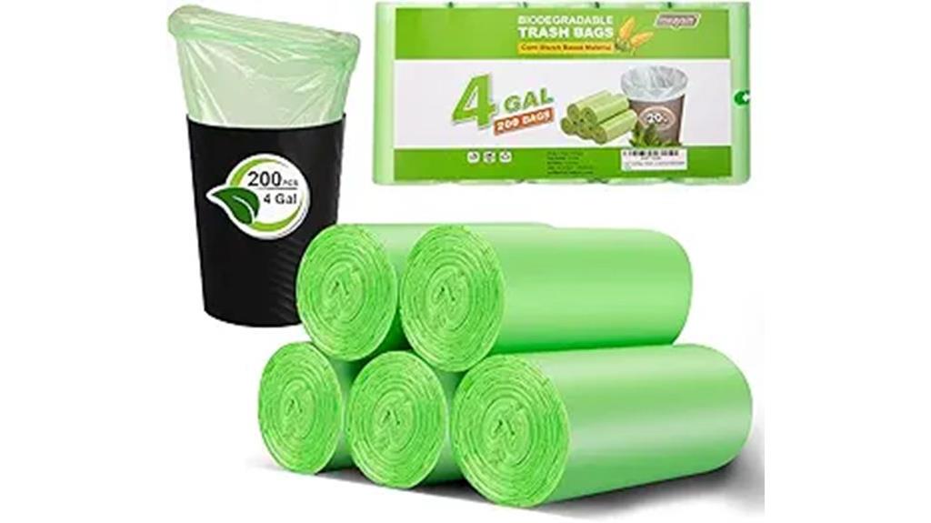 small green biodegradable trash