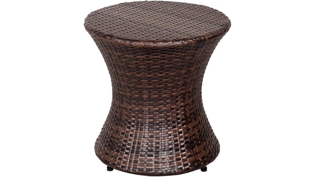small wicker patio table