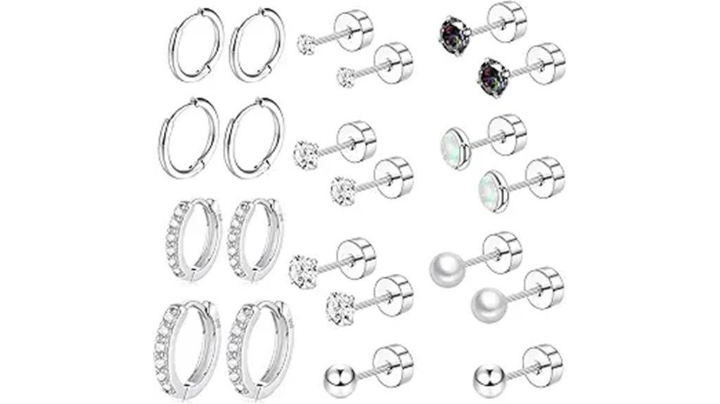 steel flat back earrings
