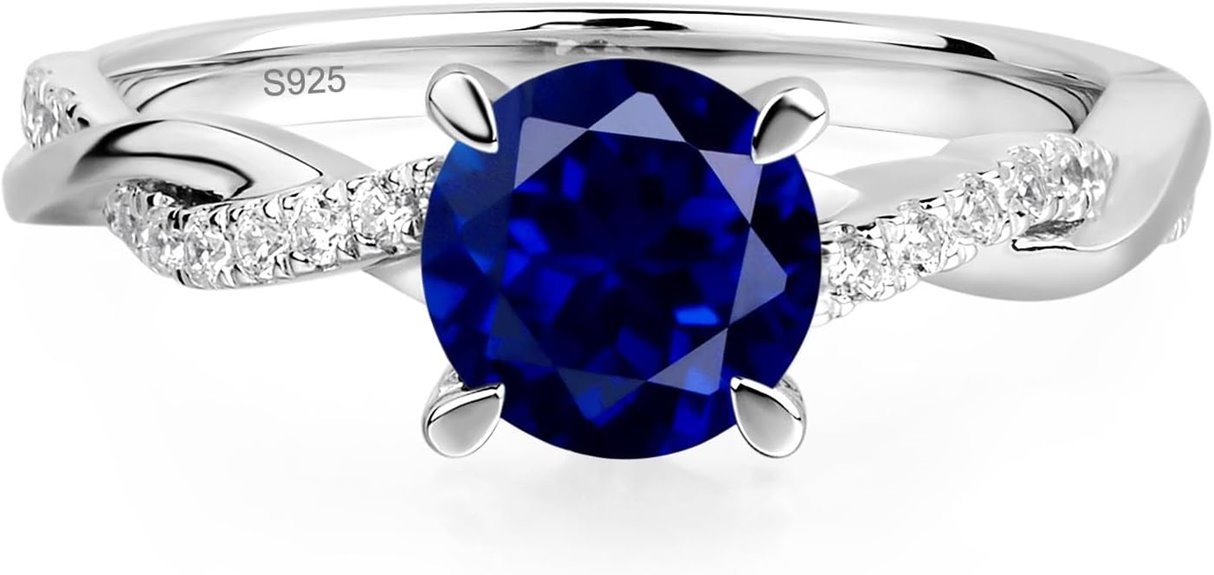 sterling silver birthstone ring