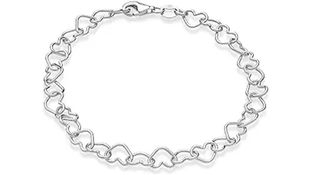 sterling silver heart bracelet
