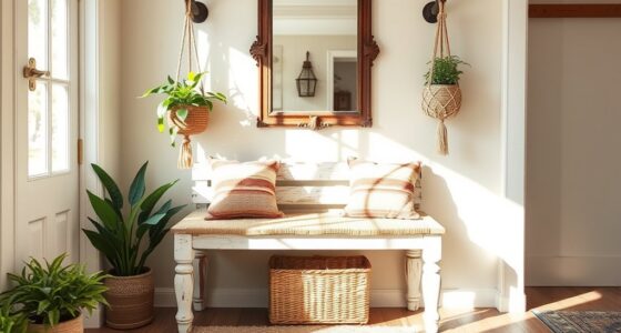 stylish boho entryway benches
