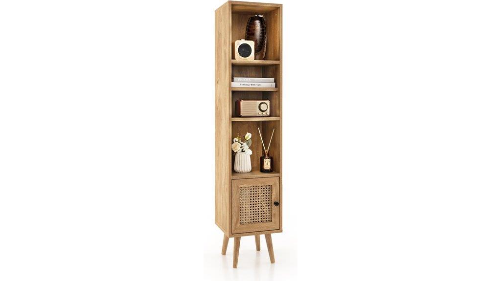tall 4 tier bookcase doors