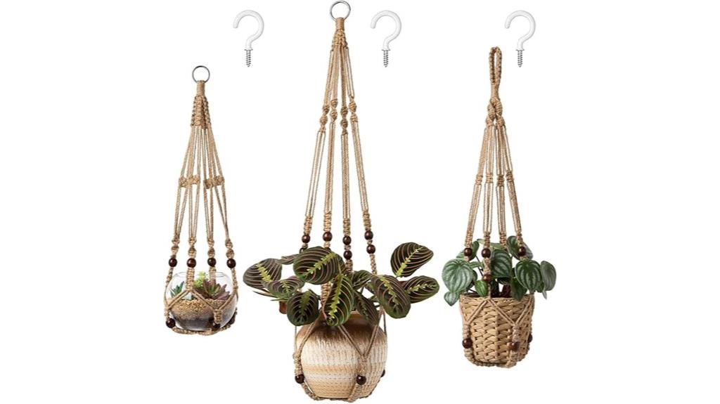 three pack macrame hangers