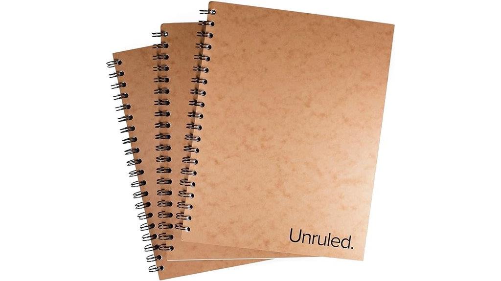 three spiral notebooks