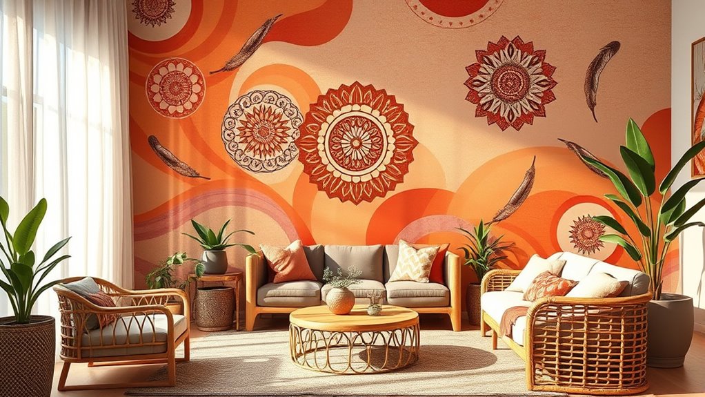top boho mural wall decor