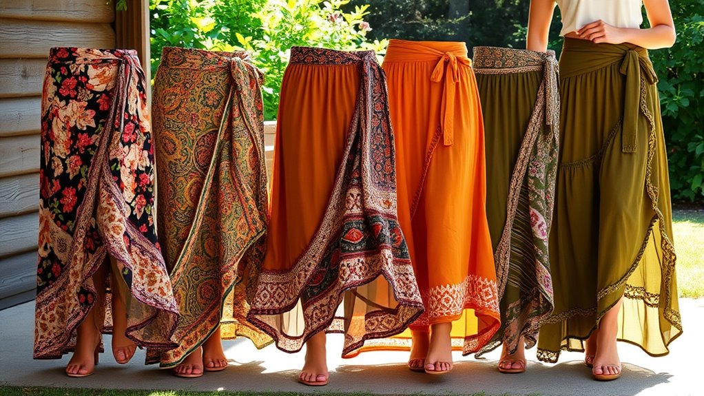 top boho wrap skirts