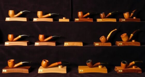 top wooden pipe stands